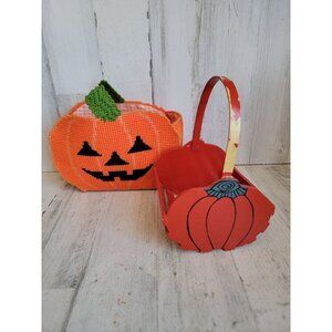 Vintage pumpkin basket set Halloween‎ home decor Jack O'Lantern